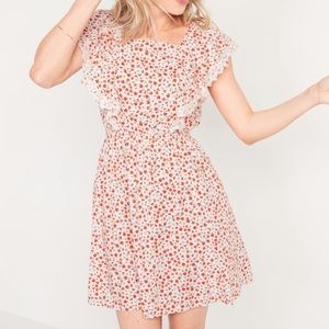 Old Navy Tie Back Flutter Sleeve Waist Defined Dress Size XL NWT